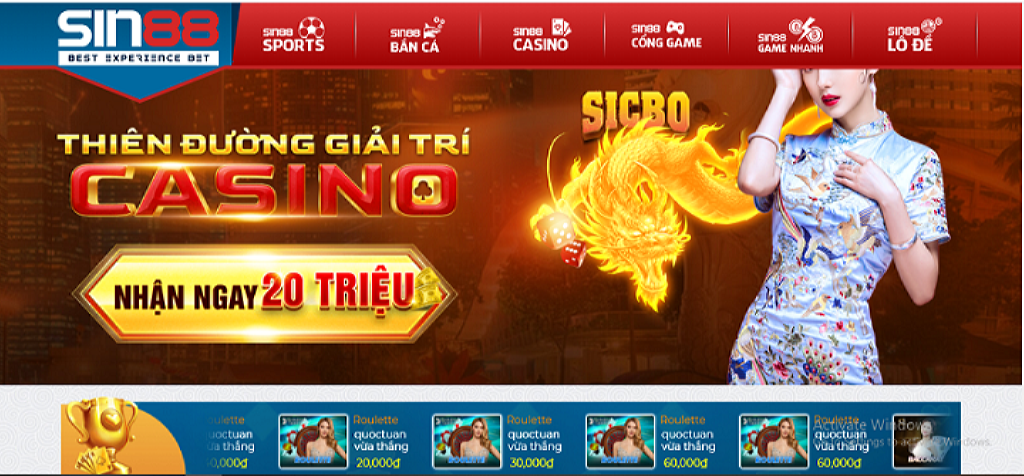 Sin88 quy tụ nhiều game casino online hot nhất